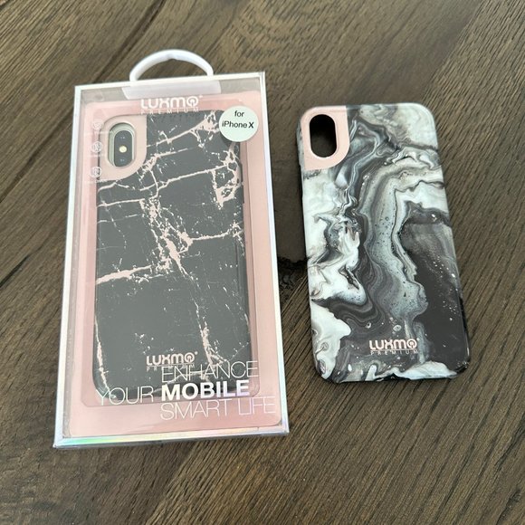 LUXMO Premium MARBLICIOUS Marble Shine Design UV Coated TPU CASE for iPhone X - Picture 2 of 4